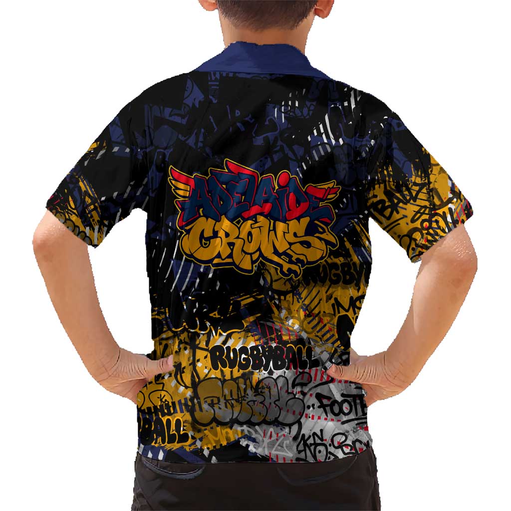 Adelaide Crows Kid Hawaiian Shirt Urban Graffiti Street Art - Bold Abstract Spray Paint