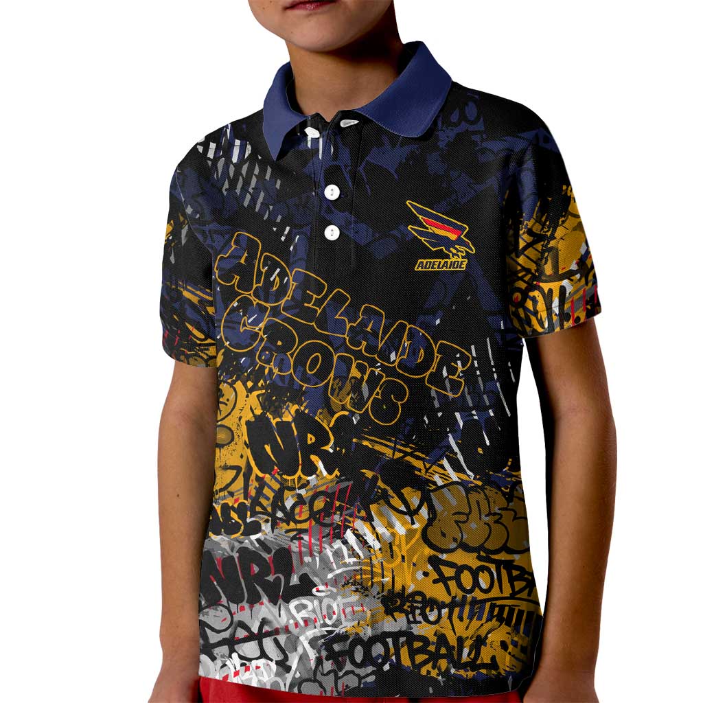 Adelaide Crows Kid Polo Shirt Urban Graffiti Street Art - Bold Abstract Spray Paint