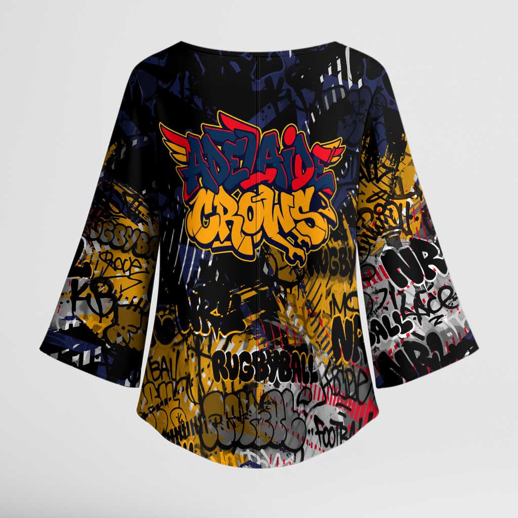 Adelaide Crows Kimono Sleeve Blouse Urban Graffiti Street Art - Bold Abstract Spray Paint