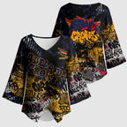 Adelaide Crows Kimono Sleeve Blouse Urban Graffiti Street Art - Bold Abstract Spray Paint
