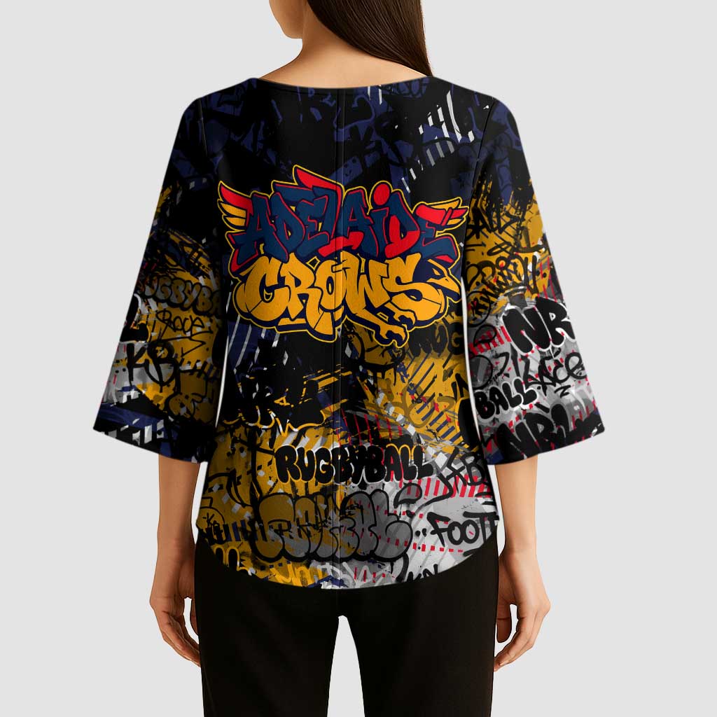 Adelaide Crows Kimono Sleeve Blouse Urban Graffiti Street Art - Bold Abstract Spray Paint