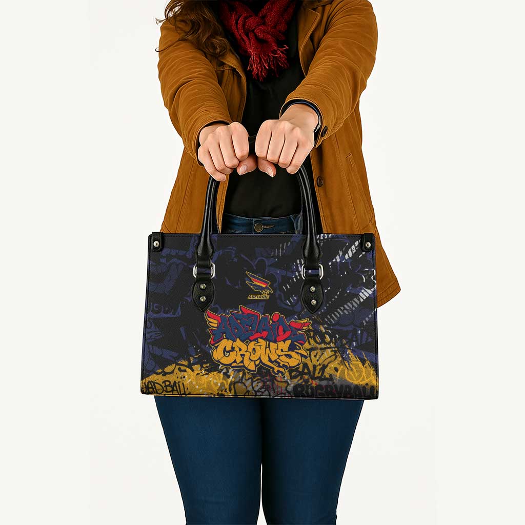 Adelaide Crows Leather Bag Urban Graffiti Street Art - Bold Abstract Spray Paint