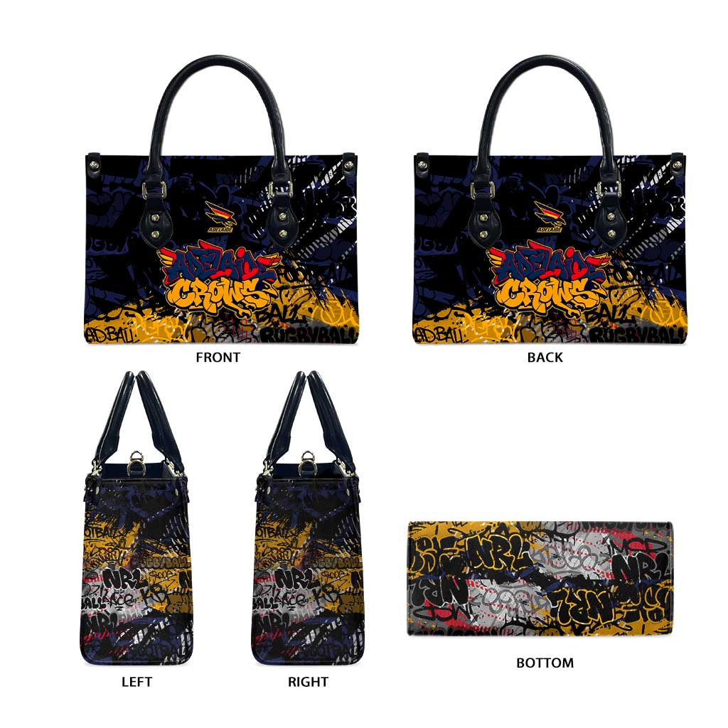 Adelaide Crows Leather Bag Urban Graffiti Street Art - Bold Abstract Spray Paint