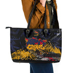 Adelaide Crows Leather Tote Bag Urban Graffiti Street Art - Bold Abstract Spray Paint