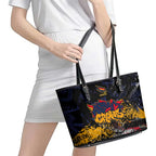 Adelaide Crows Leather Tote Bag Urban Graffiti Street Art - Bold Abstract Spray Paint