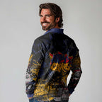 Adelaide Crows Long Sleeve Polo Shirt Urban Graffiti Street Art - Bold Abstract Spray Paint