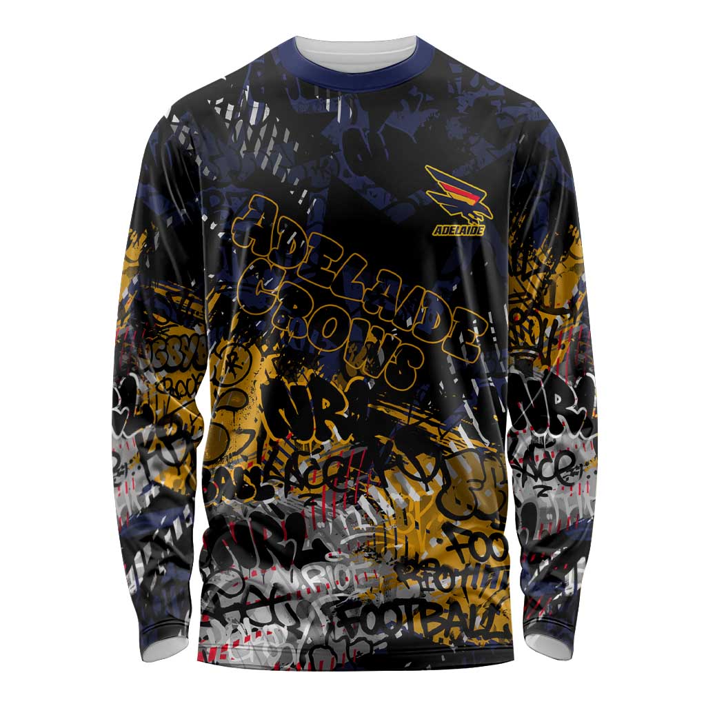 Adelaide Crows Long Sleeve Shirt Urban Graffiti Street Art - Bold Abstract Spray Paint