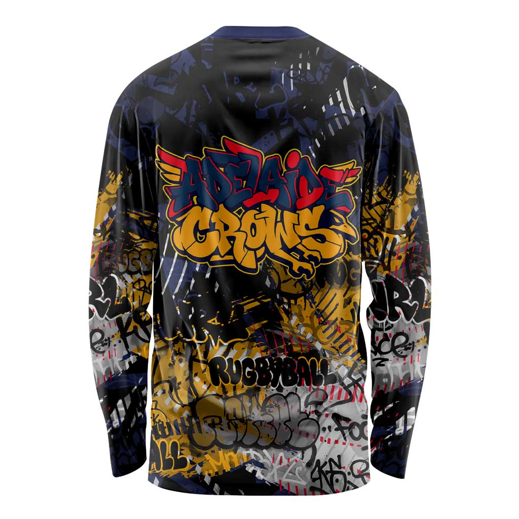 Adelaide Crows Long Sleeve Shirt Urban Graffiti Street Art - Bold Abstract Spray Paint