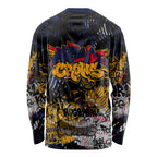 Adelaide Crows Long Sleeve Shirt Urban Graffiti Street Art - Bold Abstract Spray Paint