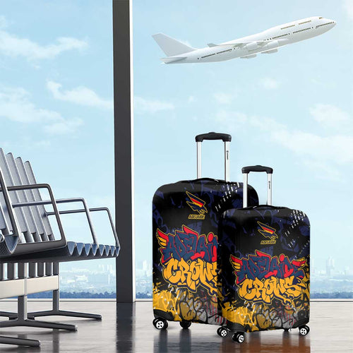 Adelaide Crows Luggage Cover Urban Graffiti Street Art - Bold Abstract Spray Paint