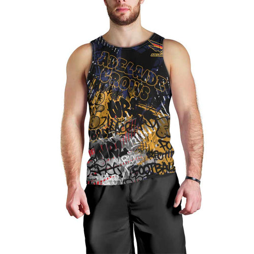 Adelaide Crows Men Tank Top Urban Graffiti Street Art - Bold Abstract Spray Paint