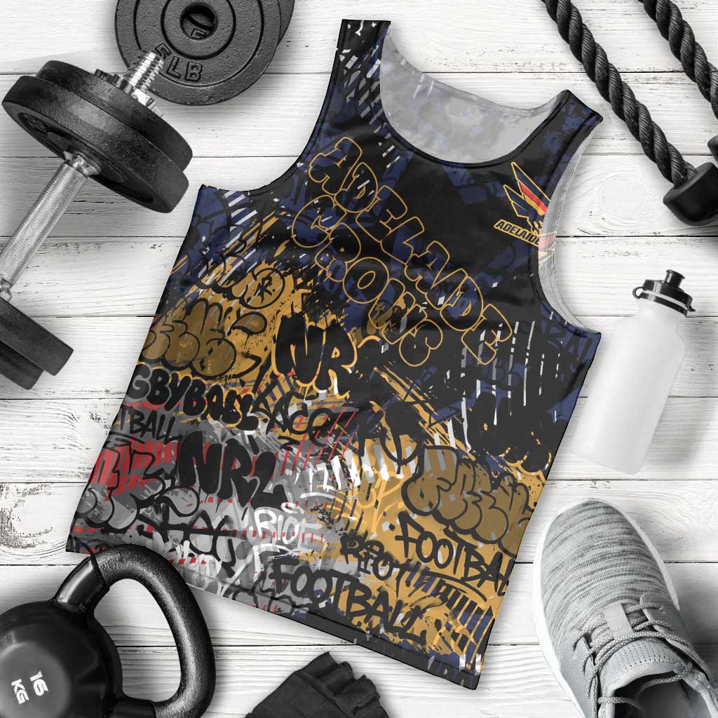 Adelaide Crows Men Tank Top Urban Graffiti Street Art - Bold Abstract Spray Paint