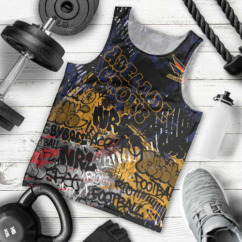 Adelaide Crows Men Tank Top Urban Graffiti Street Art - Bold Abstract Spray Paint