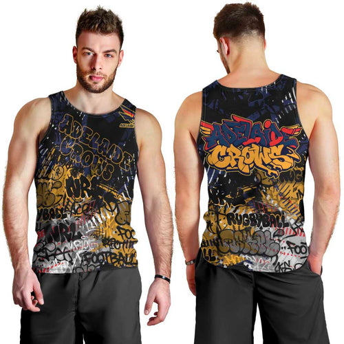 Adelaide Crows Men Tank Top Urban Graffiti Street Art - Bold Abstract Spray Paint