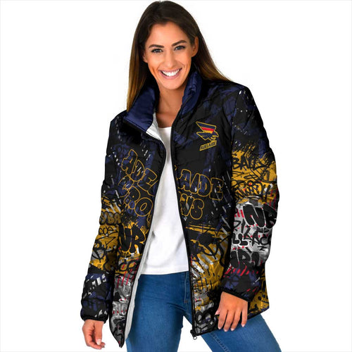 Adelaide Crows Padded Jacket Urban Graffiti Street Art - Bold Abstract Spray Paint