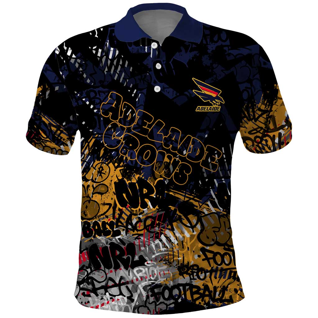 Adelaide Crows Polo Shirt Urban Graffiti Street Art - Bold Abstract Spray Paint