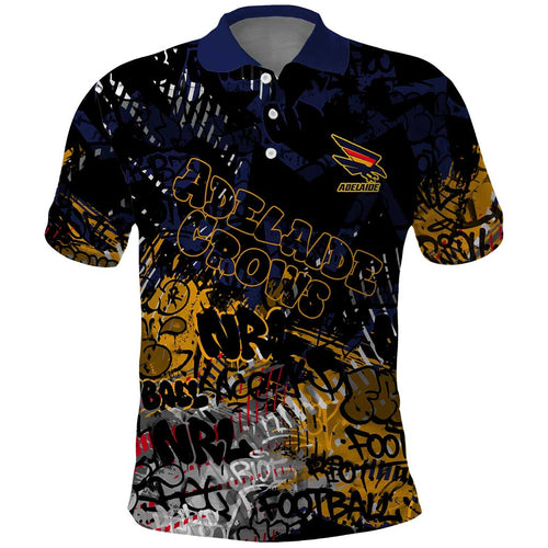 Adelaide Crows Polo Shirt Urban Graffiti Street Art - Bold Abstract Spray Paint