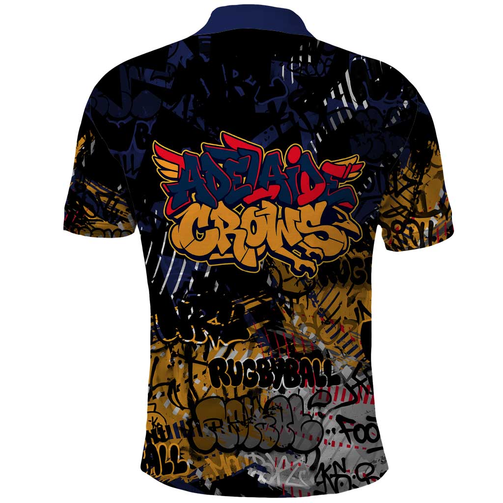 Adelaide Crows Polo Shirt Urban Graffiti Street Art - Bold Abstract Spray Paint