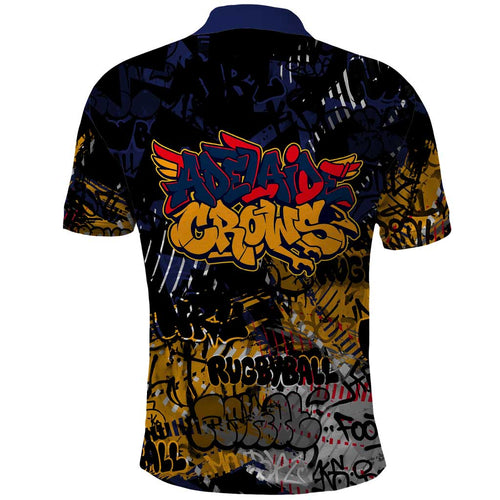 Adelaide Crows Polo Shirt Urban Graffiti Street Art - Bold Abstract Spray Paint