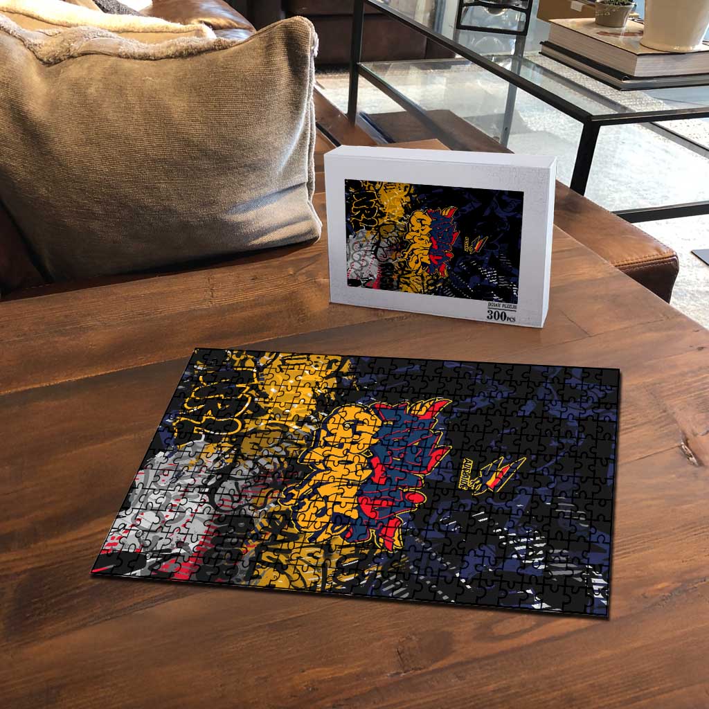 Adelaide Crows Puzzle Urban Graffiti Street Art - Bold Abstract Spray Paint