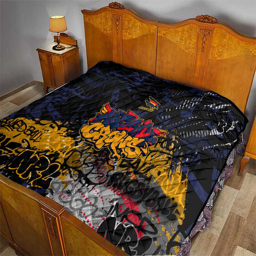 Adelaide Crows Quilt Urban Graffiti Street Art - Bold Abstract Spray Paint