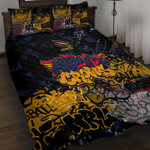 Adelaide Crows Quilt Bed Set Urban Graffiti Street Art - Bold Abstract Spray Paint