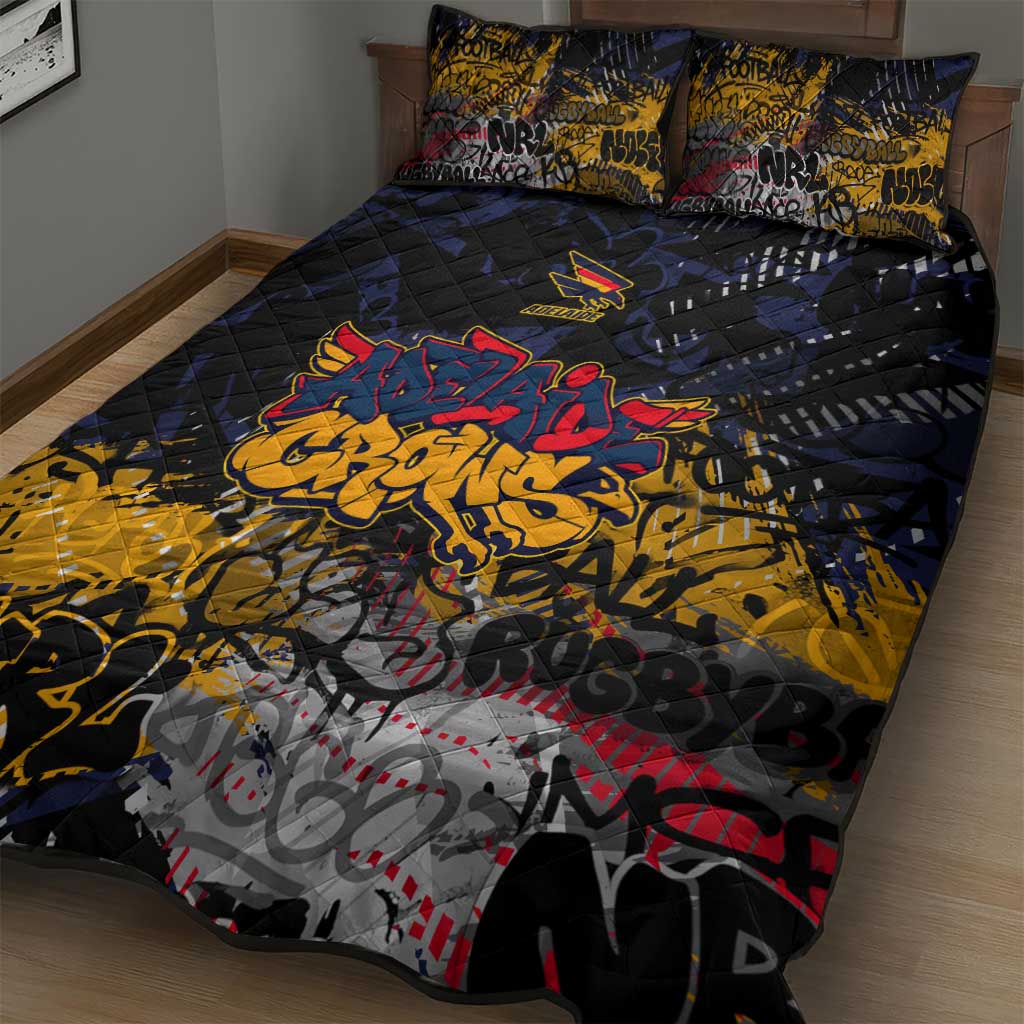Adelaide Crows Quilt Bed Set Urban Graffiti Street Art - Bold Abstract Spray Paint