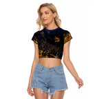 Adelaide Crows Raglan Cropped T Shirt Urban Graffiti Street Art - Bold Abstract Spray Paint