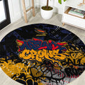 Adelaide Crows Round Carpet Urban Graffiti Street Art - Bold Abstract Spray Paint