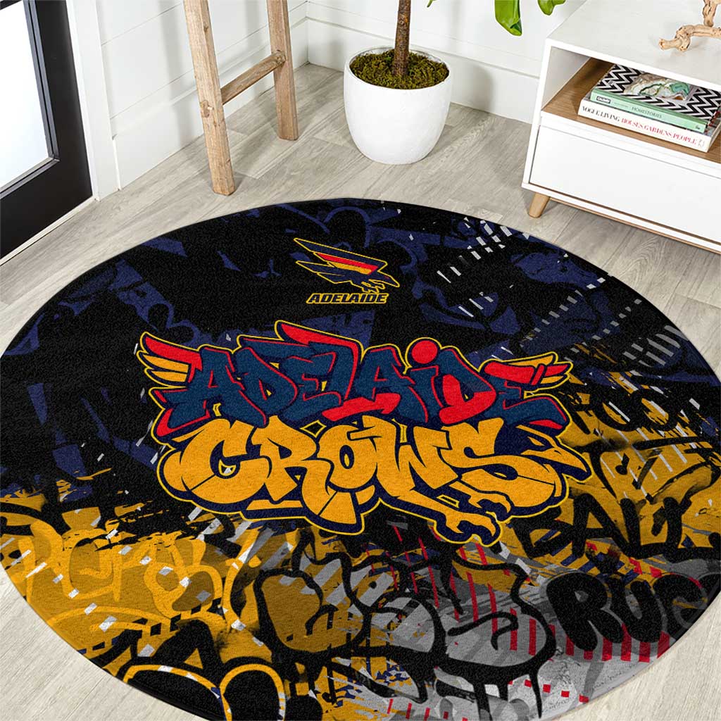 Adelaide Crows Round Carpet Urban Graffiti Street Art - Bold Abstract Spray Paint