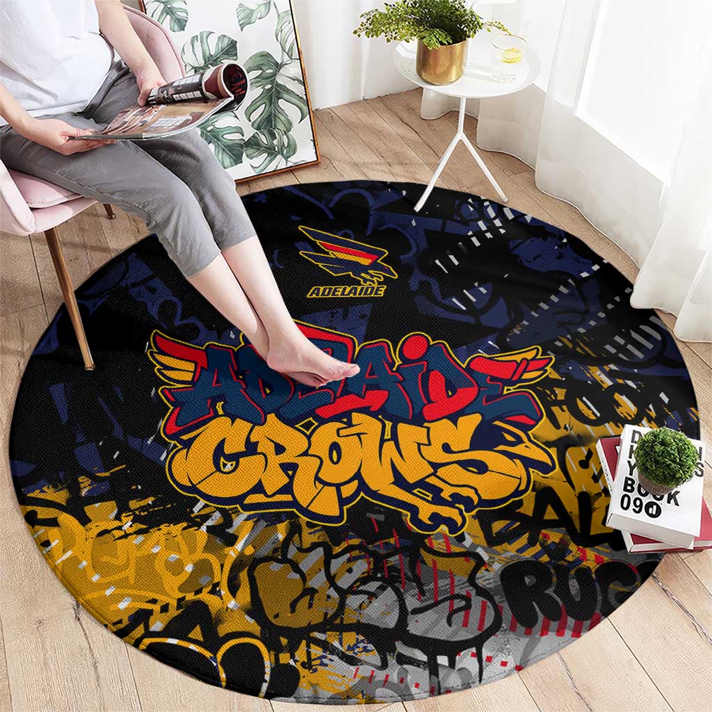 Adelaide Crows Round Carpet Urban Graffiti Street Art - Bold Abstract Spray Paint