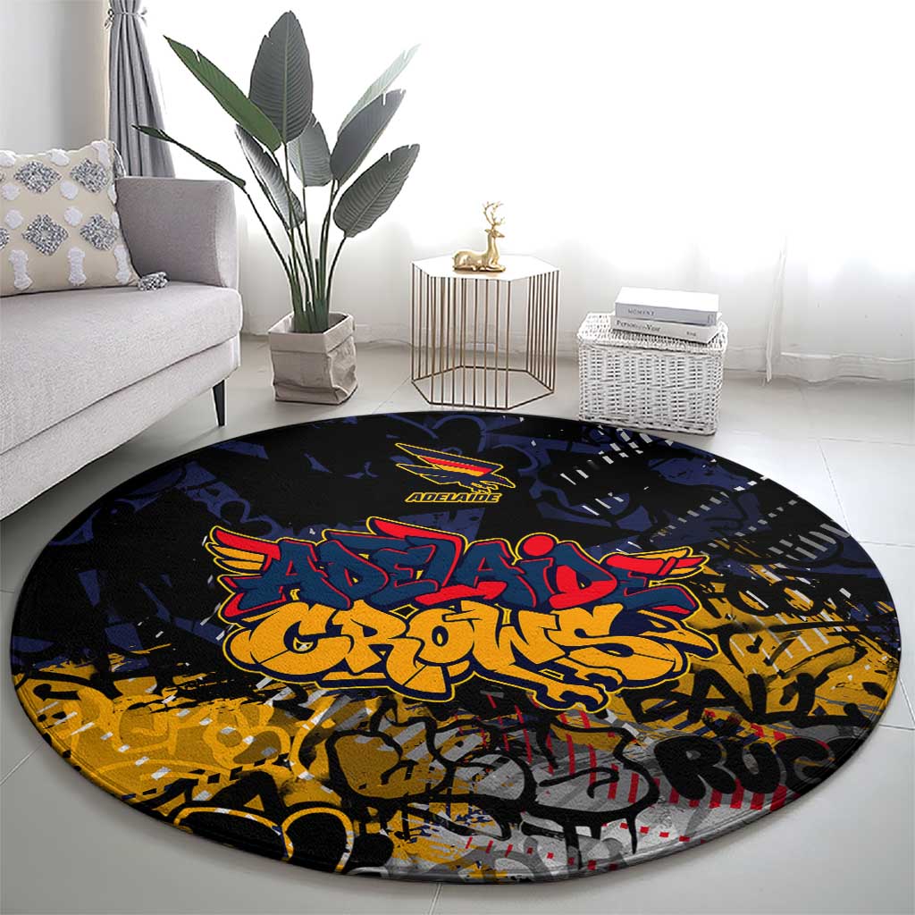 Adelaide Crows Round Carpet Urban Graffiti Street Art - Bold Abstract Spray Paint