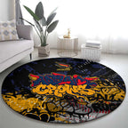 Adelaide Crows Round Carpet Urban Graffiti Street Art - Bold Abstract Spray Paint