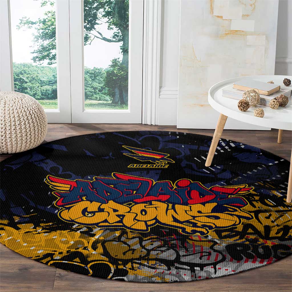Adelaide Crows Round Carpet Urban Graffiti Street Art - Bold Abstract Spray Paint