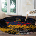 Adelaide Crows Round Carpet Urban Graffiti Street Art - Bold Abstract Spray Paint