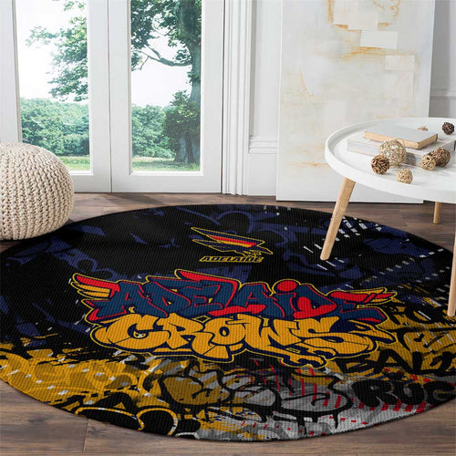 Adelaide Crows Round Carpet Urban Graffiti Street Art - Bold Abstract Spray Paint