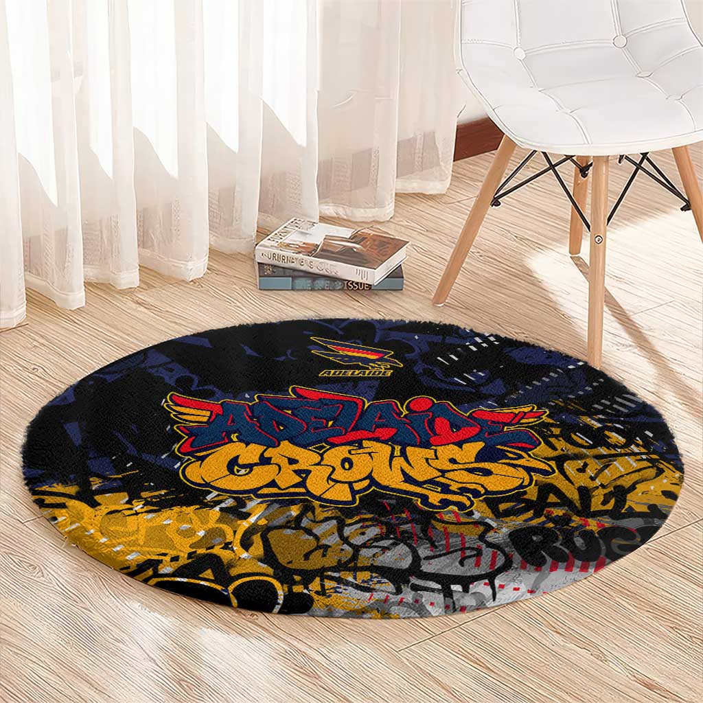 Adelaide Crows Round Carpet Urban Graffiti Street Art - Bold Abstract Spray Paint