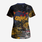 Adelaide Crows Scrub Top Urban Graffiti Street Art - Bold Abstract Spray Paint