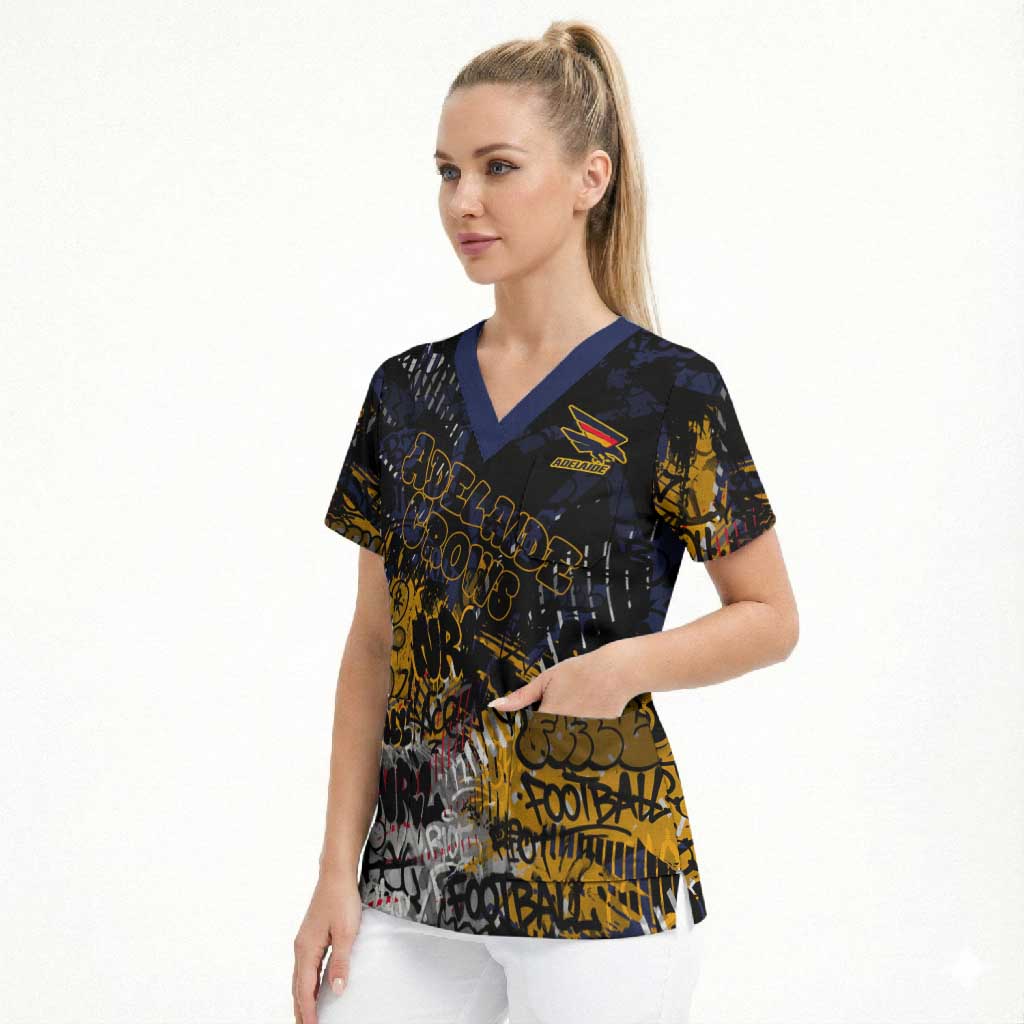 Adelaide Crows Scrub Top Urban Graffiti Street Art - Bold Abstract Spray Paint
