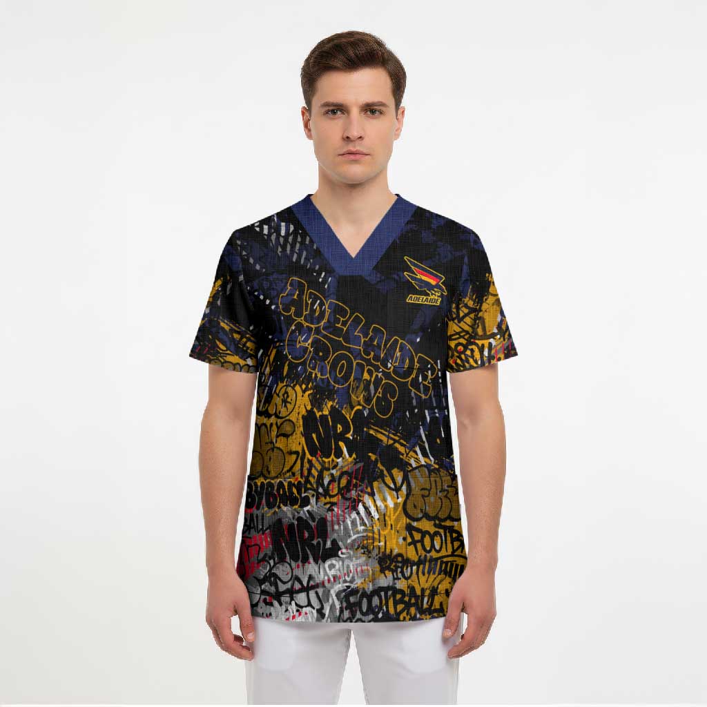 Adelaide Crows Scrub Top Urban Graffiti Street Art - Bold Abstract Spray Paint