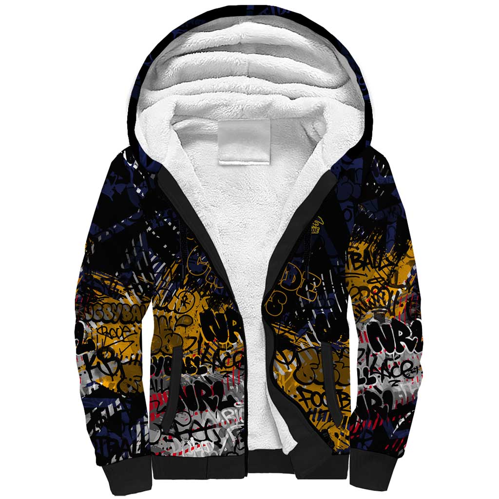 Adelaide Crows Sherpa Hoodie Urban Graffiti Street Art - Bold Abstract Spray Paint