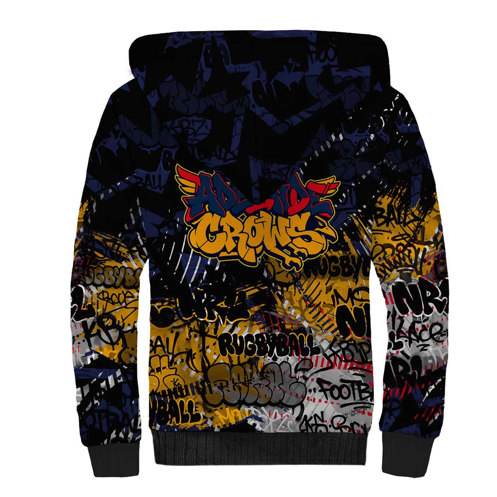 Adelaide Crows Sherpa Hoodie Urban Graffiti Street Art - Bold Abstract Spray Paint