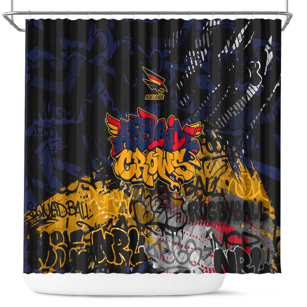 Adelaide Crows Shower Curtain Urban Graffiti Street Art - Bold Abstract Spray Paint