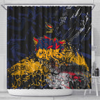 Adelaide Crows Shower Curtain Urban Graffiti Street Art - Bold Abstract Spray Paint