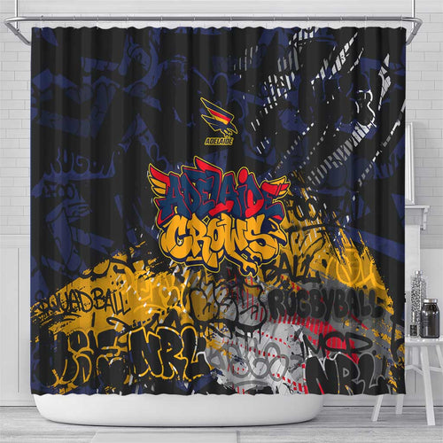 Adelaide Crows Shower Curtain Urban Graffiti Street Art - Bold Abstract Spray Paint