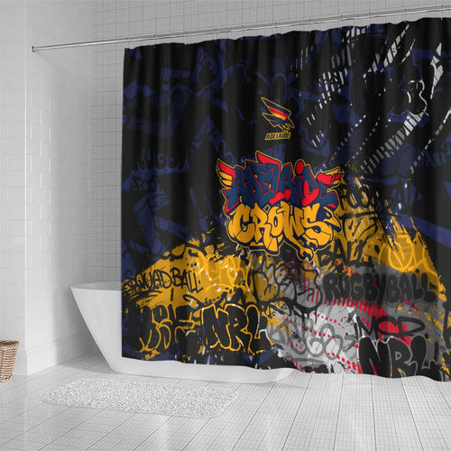 Adelaide Crows Shower Curtain Urban Graffiti Street Art - Bold Abstract Spray Paint
