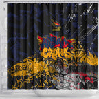 Adelaide Crows Shower Curtain Urban Graffiti Street Art - Bold Abstract Spray Paint