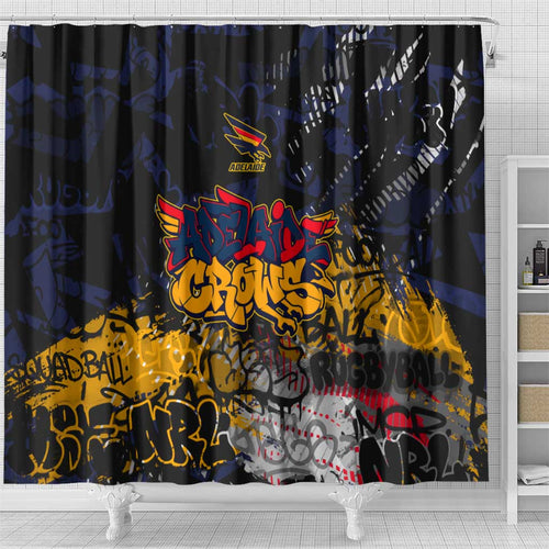 Adelaide Crows Shower Curtain Urban Graffiti Street Art - Bold Abstract Spray Paint