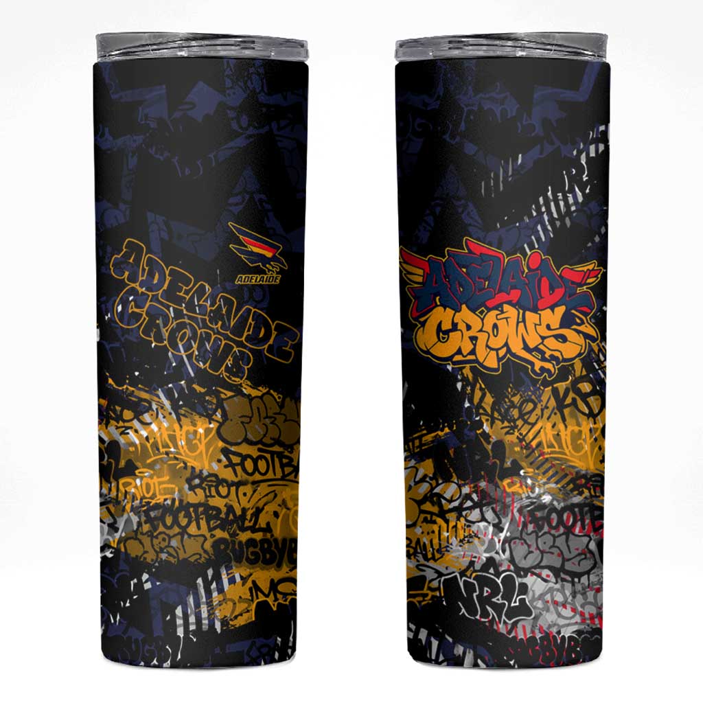 Adelaide Crows Skinny Tumbler Urban Graffiti Street Art - Bold Abstract Spray Paint
