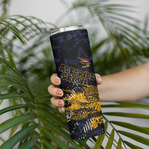 Adelaide Crows Skinny Tumbler Urban Graffiti Street Art - Bold Abstract Spray Paint